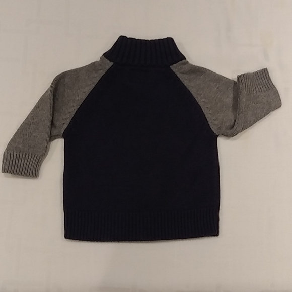 Oshkosh Two Tone Grey/Blue Front Zipper Sweater - Picture 6 of 8